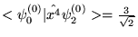 $ < \psi_0^{(0)} \vert \hat{x^4} \psi_2^{(0)} > = \frac{3}{\sqrt{2}} $