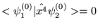 $ < \psi_1^{(0)} \vert \hat{x^4} \psi_2^{(0)} > = 0 $